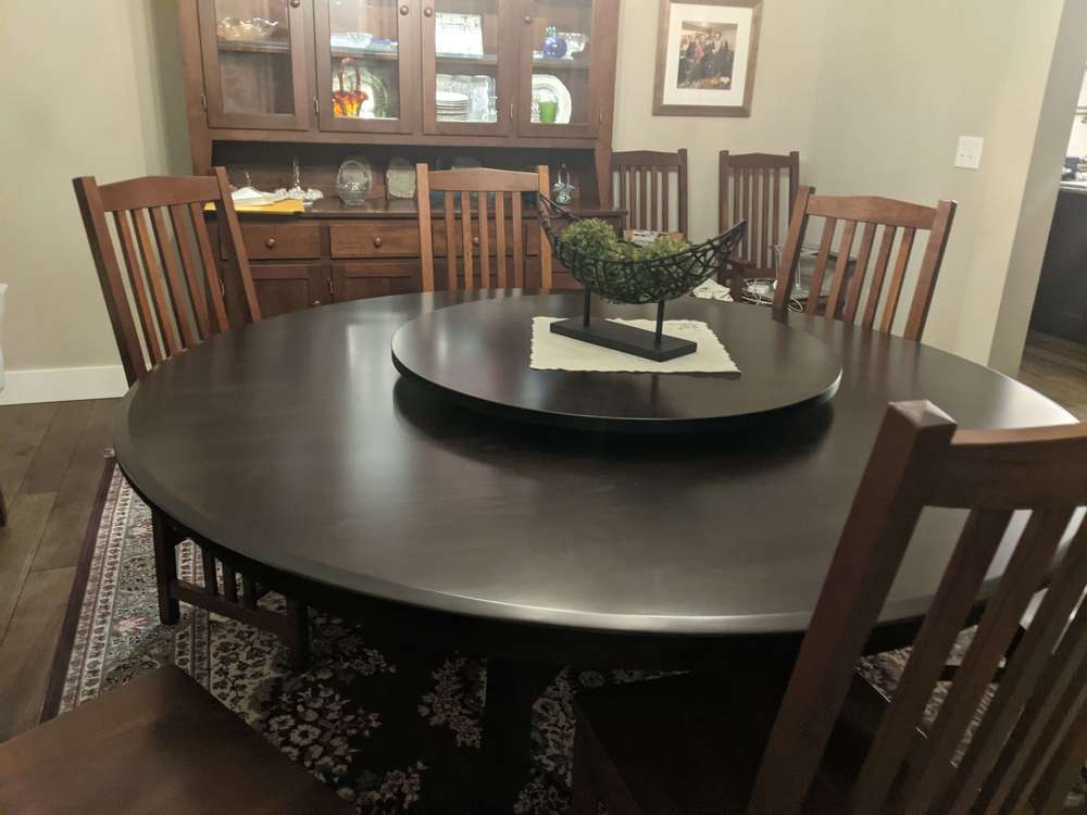 Amish Handcrafted Solid Wood Round Dining Table | Mission Style