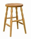 Amish Made Wood Backless Barstool