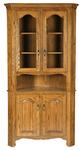 Solid Wood Corner Buffet and Hutch Set
