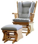 Amish Handcrafted Four-Post Gliding Rocker with Ottoman