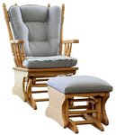 Amish Handcrafted Four-Post Gliding Rocker with Ottoman