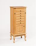 Basic Amish Oxford 48 Jewelry Armoire Shown in Oak with Honey Stain