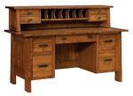 Amish Meridian Hardwood Executive Desk with Optional Hutch Top