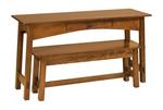Amish Acoma Mission Open Sofa Table with Optional Nesting Bench
