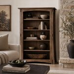 Amish Whiteridge Solid Wood Mission Bookcase with Optional Doors - Choose Height