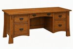 Amish Whiteridge Solid Wood Mission Desk with Drawers