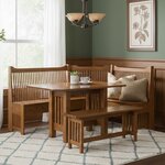 Amish Mission Slat Solid Wood Breakfast Nook Set