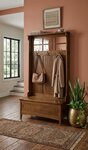 Amish Handcrafted Copan Entryway Hall Tree Storage Bench