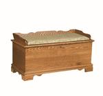 Charlemagne Oak Wood Colonial Hope Chest with Seat Rail