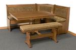 Solid Wood Corner Breakfast Nook with Storage and Pedestal Table