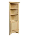 Small Amish Corner Hutch Cabinet in Pine Wood