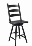 Amish Galloway Shaker Ladder Back Swivel Counter and Bar Stool