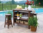 Berlin Gardens Outdoor Bar Set with Backless Bar Stools