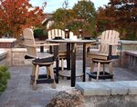 Amish Poly Patio Pub Table Set with Swivel Bar Chairs Set