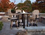 Poly Patio Pub Table Set with Four Swivel Bar Chairs