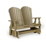 Leisure Lawns Adirondack Fan-Back Poly Glider Bench