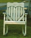 Leisure Lawns Amish Pine Wood High Back Heart Porch Rocking Chair