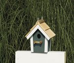 Painted Garden Bird House with Cedar Roof