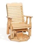 Amish Leisure Lawns Pine Wood Curve Back Swivel Glider Chair