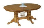 Amish Harvey Solid Wood Double Pedestal Dining Table