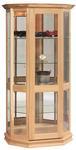 Angled Curio Cabinet with Sliding Door