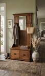 Amish Handcrafted Small Entryway Hall Tree Storage Bench