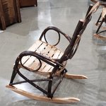 Amish Made Rustic Hickory Jumbo Bent Oak Style Rocker in Natural Finish