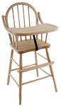 Oak Wood Spindle-Back Windsor Baby High Chair
