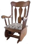 Daisy Wood Glider with Upholstered Seat