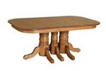 Max Solid Wood Triple Pedestal Dining Table