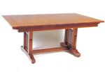 American Craftsman Trestle Table with 4 Self Storing Extensions