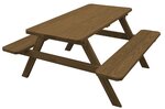 Amish Pine Wood Picnic Table with Benches