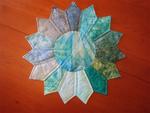 Quilted Table Center - Medium Lone Star Batik Green Fabrics
