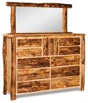 Rustic Log Trimmed Floor Mirror from DutchCrafters Amish Furniture