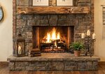 Amish Custom Rustic Log Fireplace Mantel Shelf