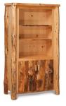 Rustic Log Furniture Bookcase with Doors