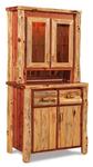 Amish Rustic Log Kitchen Hutch