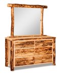 Rustic Log Furniture 6-Drawer Dresser with Optional Mirror