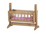 American Made Wooden Swinging Doll Cradle