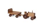 Amish Wooden Toy Tractor and Wagon