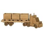 Handmade Wooden Toy Flatbed Truck with Skids