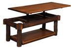 Rustic Hickory Twig Coffee Table with Solid Lift Top