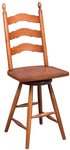 Amish Abilene Ladder Back Swivel Counter and Bar Stool