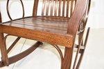 Traditional Bent Oak Wood Flat Arm Rocking Chair in Michaels Cherry Finish