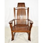 Traditional Bent Oak Wood Flat Arm Rocking Chair in Michaels Cherry Finish