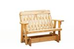 Pine Patio Slat Panel 4’ Outdoor Glider