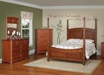 Sparrow Rustic Cherry Wood 5-Piece Bedroom Set with 4 Poster Bed