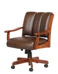 Midland Upholstered Wood Desk Chair with Arms