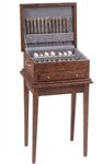 Amish Solid Wood Standing Flatware Storage Chest – 12 Piece Silverware Organizer