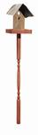 Rustic Stake Bird Feeder with Tin Roof